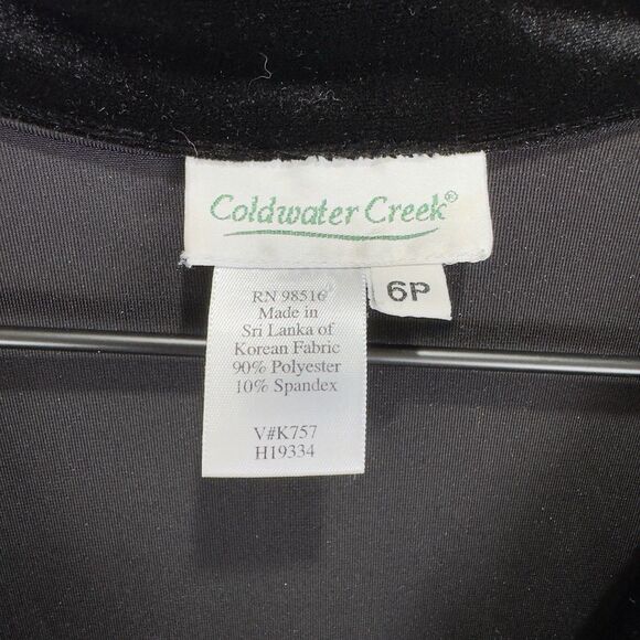 Vtg Coldwater Creek Dress Womens 6P Black Velvet Button Up Witchy Whimsigoth - Picture 8 of 11